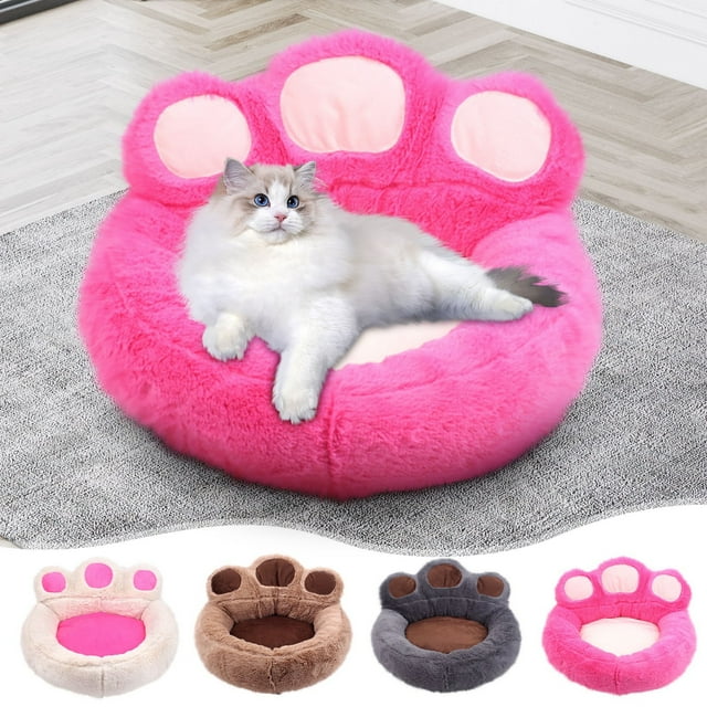 Fiudx Cama para Mascotas Panda'S Paw, Diseño Acogedor para Todas Las Estaciones, Versátil Combinación de Colchoneta y Cama, Interior de Felpa Suave, Elegantes Opciones de Color, Fácil de Limpiar, Apt