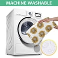 thumbnail image 6 of White Sunflower Pattern Square Tablecloth,Waterproof Square Table Cover,Wipeable Spillproof Washable Table Cover for Home Kitchen Party Decor 60"x60"(152x152cm), 6 of 6