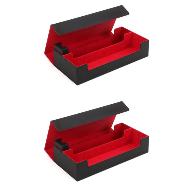 2X Cajas de Baraja de Cartas con Capacidad para Más de 550 de Caja de Baraja para Yugioh Caja de Almacenamiento de Tarjetas Caja de Guardia Comercial Magnética