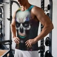 thumbnail image 5 of Fotbe Modern Abstract Colorful Skull C Pattern Men's Quick Dry Workout Tank Top Gym Muscle Tee Fitness Bodybuilding Sleeveless T Shirt Breathable Workout Shirt-, 5 of 9