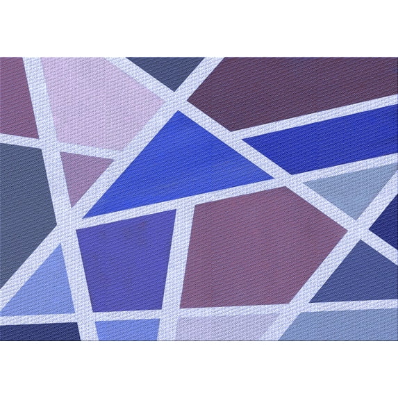 Ahgly Company Indoor Rectangle Patterned Purple Amethyst Purple Area Rugs, 7' x 10'