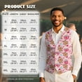 thumbnail image 7 of Yuyamidu Gingerbread Man Mens V Neck Suit Vest for Wedding Prom Tuxedo Dress with Adjustable Back Strap Pink Christmas Casual Waistcoat for Men Size L, 7 of 7