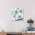 thumbnail image 3 of Flower Canvas Wall Art Bedroom: Modern Living Room Bathroom Abstract Blue Lily Floral Painting Simple Botanical Bouquet Picture Giclee Print Minimalist Contemporary Gallery Artwork 12x12, 3 of 6