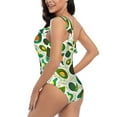 thumbnail image 4 of Gaeub Green Avocado Women's One Shoulder Ruffle Tummy Control Swimwear for Swimming Surfing Beach Party - X-Large, 4 of 8