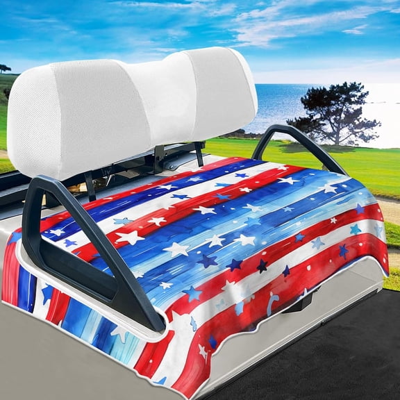 American Flag Golf Cart Seat Covers, Universal Fit for EZGO, Club Car, Yamaha 51"x31", 2 Passenger Golf Cart Seat Protector, Durable Washable