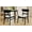 Black,Light beige, variant on Mid Century Modern 5 Piece Dining Set With Rubberwood Legs And Upholstered Chairs For Comfortable Seating In Small Spaces