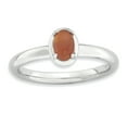 thumbnail image 1 of 925 Argent Sterling Agate Rouge Bague Empilable Pierre Gemme Naturelle, 1 of 7