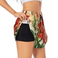 thumbnail image 3 of Lsque Vibrant Amaryllis Flowers Printed Women's Running Shorts with Liner Pockets,Elastic Quick Dry Workout Athletic Gym Yoga Shorts,Womens High Waist Shorts-, 3 of 9