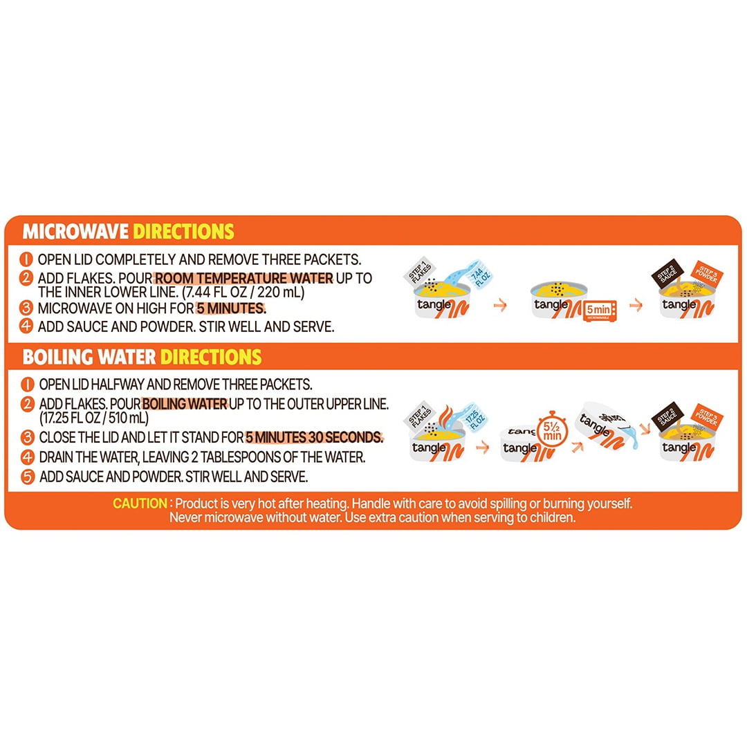 Tangle Bulgogi Alfredo Tangluccine, Instant pasta, microwaveable (Big Bowl 4.06 OZ Pack of 6)