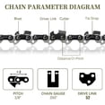 thumbnail image 2 of 5Pack 14 Inch Chainsaw Chain 52 Drive Links 3/8" LP Pitch .050" Gauge Fits Husqvarna 120, Echo CS-310, Ryobi RY3714, Craftsman, Poulan, Homelite and more$$Tools, 2 of 7
