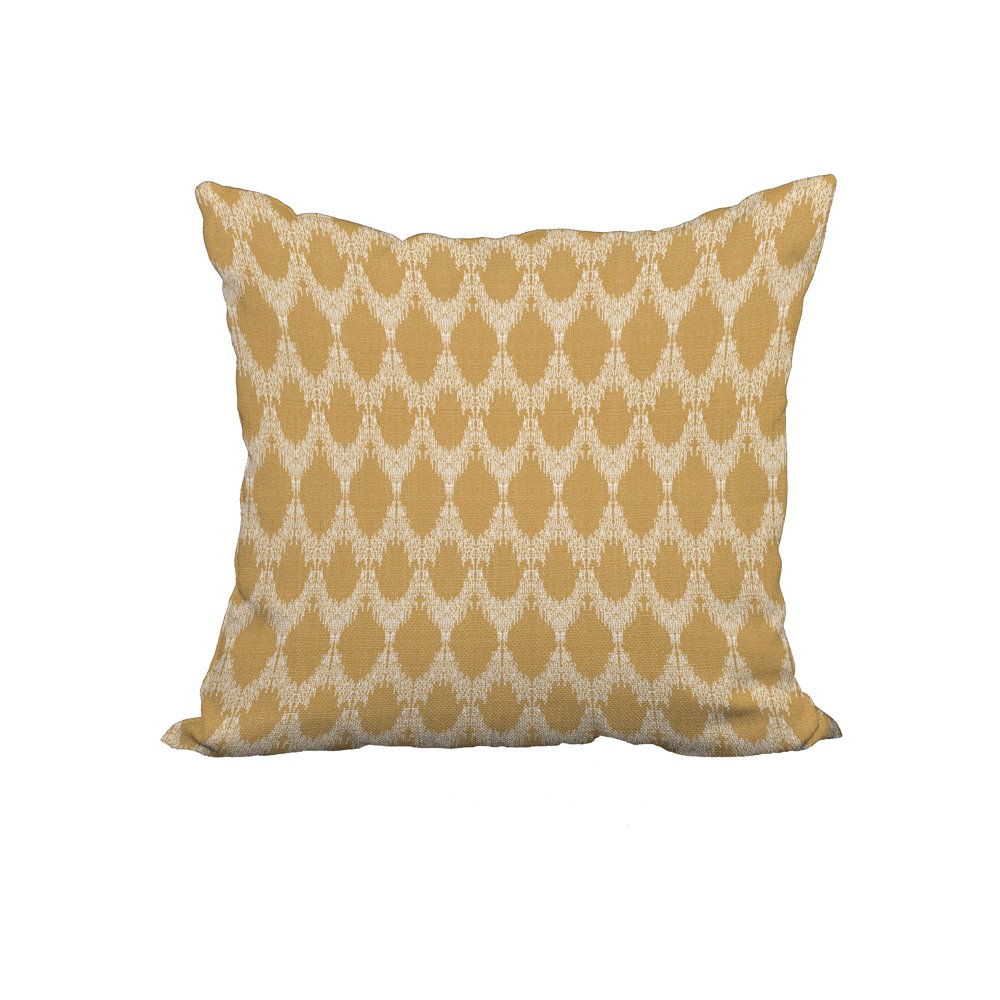 22 x 22 Inch Gold Geometric Print Decorative Polyester Throw Pillow