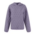 thumbnail image 5 of Yokua Women Quilted Hoodies Casual Long Sleeve Sweatshirts Trendy Lightweight Pullover Tops with Pocket Comfy Fall Clothes, 5 of 8