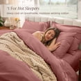 thumbnail image 4 of Bare Home Organic Cotton Duvet Cover Set, Percale Weave, King, Dusty Rose, 4 of 10