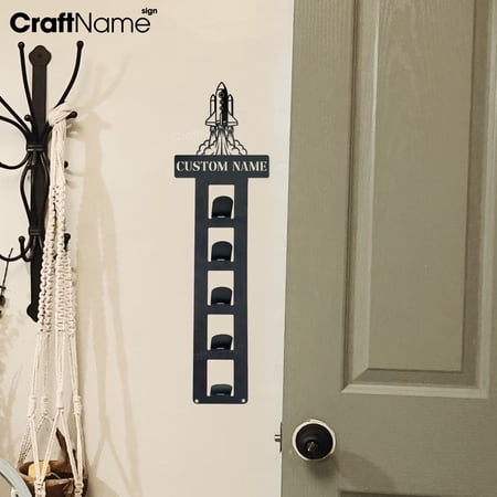 Craftnamesign Custom Rocket Metal Hat Rack Wall Decor Unique Cap Rack Organizer Gift For Son