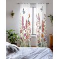 thumbnail image 3 of Spring Floral Sheer Curtains 84 Inch Length 2 Panels Set for Living Room/Bedroom, Watercolor Lavender Daisy Butterflies Botanical Kitchen Curtains Grommet Curtains Window Treatments 42"x84"x2, 3 of 7
