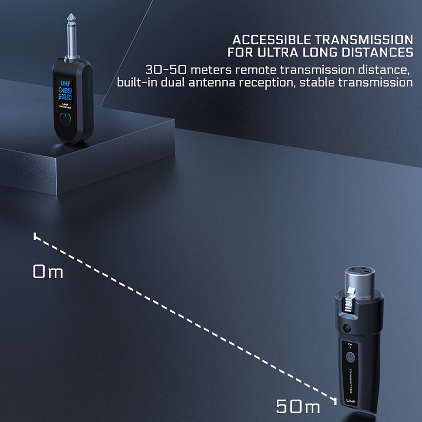 TAPDRA Wireless Guitar XLR Mic System for Professional Audio Mixing - 20 Channels, -88dB Sensitivity, ABS Material