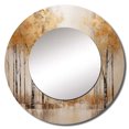 thumbnail image 2 of Designart "Beige And Gold Minimalist Forest" Forest Rund Mirror For Wall Decor - Large Beige Round Printed Mirror - Traditional Round Office Mirror - 29" x 29", 2 of 6