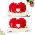 thumbnail image 4 of OUNONA 2Pcs Wedding Greeting Cards Red Paper Creative 3D Design Romantic Invitation Cards, 4 of 8