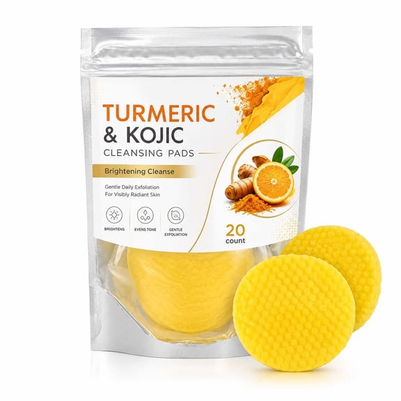 ONLYEOR Turmeric Cleansing Pads, Brightening & Moisturizing Face Wipes, Gentle Exfoliating, Deep Cleansing, Daily Facial Care, 20 Count