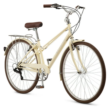 Schwinn Admiral 700c Adult Hybrid Bike, 7 Speed Womens Bike, Cream