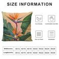 thumbnail image 5 of Creowell Short Plush Pillow Covers Tropical Flower Throw Pillows, Bird of Paradise Outdoor Pillowcase Hawaii Themed Green Palm Leaf Cushion Case Decor for Home Sofa Couch Bed White, 5 of 5