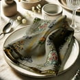 thumbnail image 3 of Vargottam Elegant Floral Motif Print on Green Cotton Muslin Napkins - Set of 12, 20x20 Inches, Luxurious Self-Check Texture, Perfect for Upscale Dining, Weddings, and Events - Machine Washable, 3 of 8