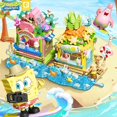 thumbnail image 2 of -bloques de construcción de la serie Bob Esponja, casa de postre de Patrick Star, escena de tienda de Surf, bloques de modelismo, juguetes decorativos de escritorio, regalos para niños, 2 of 5