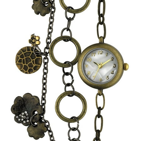 Women's Gold Tone Vintage Valletta Charm Bracelet Watch