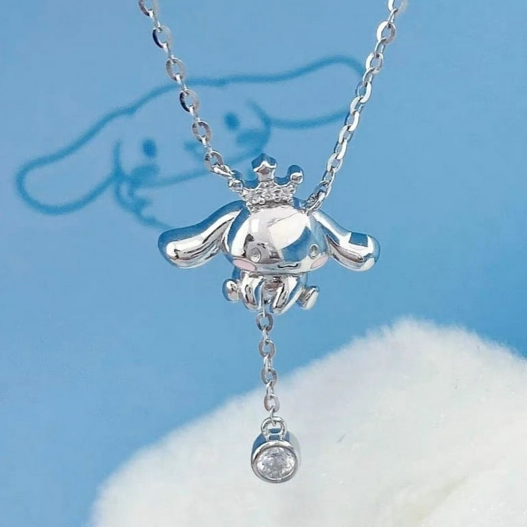 New 2022 Kawaii Sanrio Cinnamoroll My Melody Ladies Diamond Necklace  Collarbone Chain Gift for Friends Toys for Girls