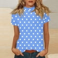 thumbnail image 2 of Sexlip Women's T-Shirt Short Sleeve Loose Fit Comfortable Wear All Occasion Use Soft Comfortable Fashion Forward Modern Style Blue L, 2 of 6