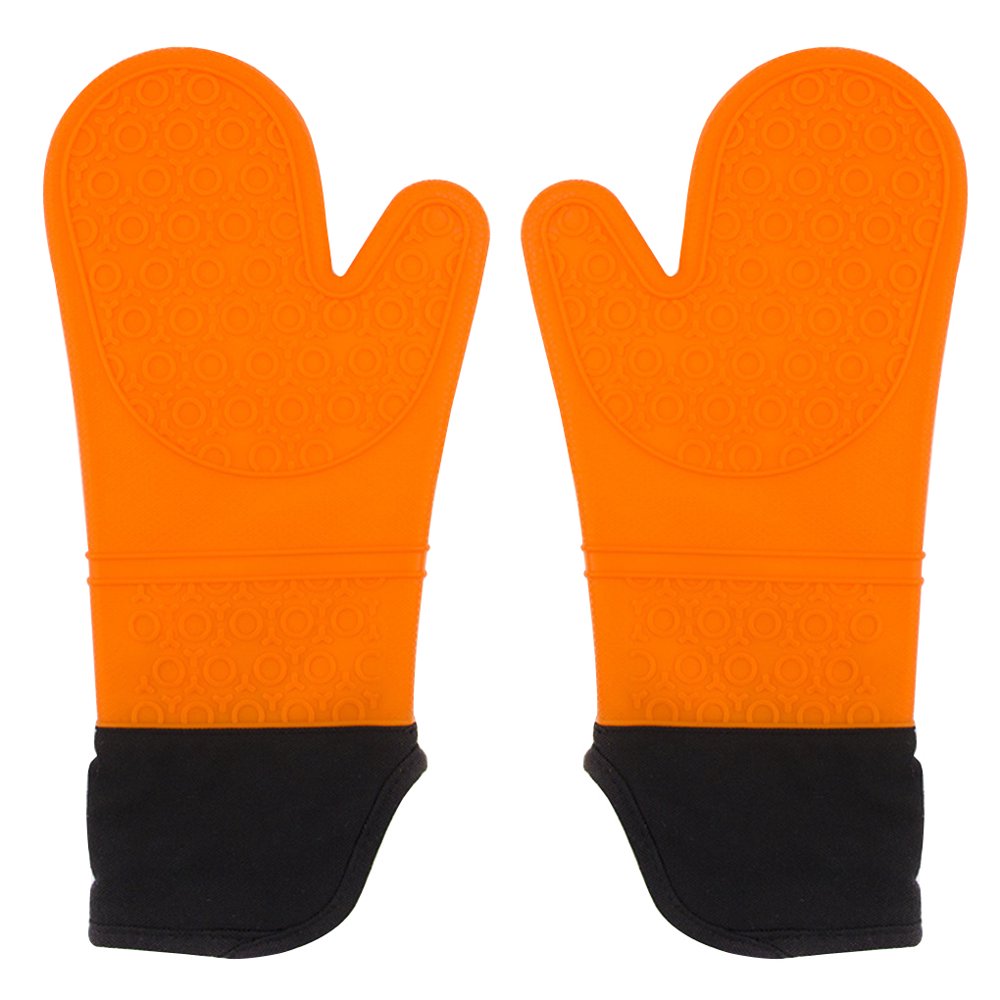 1 Pair Oven Gloves Baking Cooking Heat Insulated Silicone Gloves