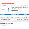 thumbnail image 2 of Rear Left Brake Hose - Compatible with 2003 - 2005 Dodge Grand Caravan FWD 2004, 2 of 2