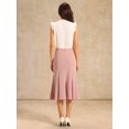 thumbnail image 5 of DARING DIVA Women's High Elastic Waist Fishtails Midi Skirts for Work Small Pink, 5 of 6