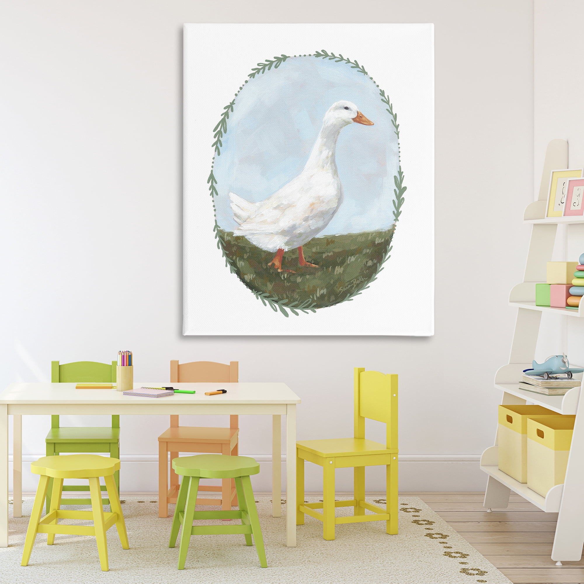 Stupell Industries Gentle Duck in Meadow Canvas Wall Art, design by Sara Baker