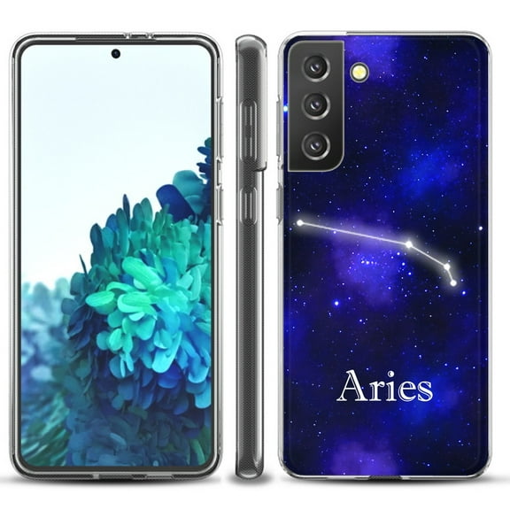 Slim-Fit TPU Protective Phone Case compatible with Samsung Galaxy S21  5G / S21 PLUS 5G, by OneToughShield ® - Zodiac / Aries