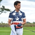 thumbnail image 3 of Fotbe USA Colors Stripes1 Camiseta Polo de Golf para Hombre con Estampado – Camisa Deportiva Transpirable con Cuello Abotonado-4X-Large, 3 of 6