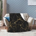thumbnail image 3 of Black and Gold Yellow Marble Throw Blanket Ultra Soft Warm All Season Marbling Texture Decorative Fleece Blankets for Bed Chair Car Sofa Couch Bedroom 80"X60", 3 of 6