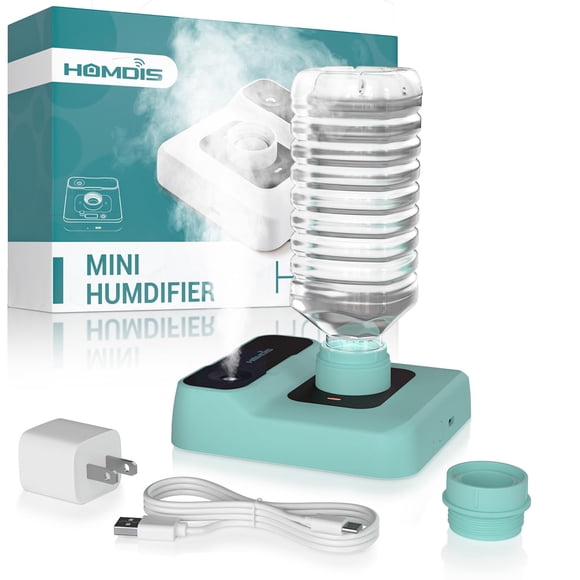Humidificador de viaje HOMDIS portátil pequeño, verde, 500 ml, con batería