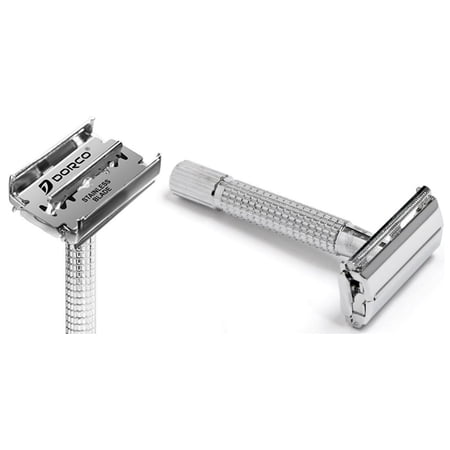 Men's Classic Double Edge Safety Razor with Butterfly Top for a Premium Shave (1 Pack, Silver)
