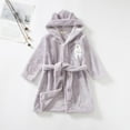 thumbnail image 2 of Toddler Flannel Hooded Robes Sleepwear Kids Cute Animal Cartoon Bathrobe Bath Towel Wrap 1-6Y, 2 of 3
