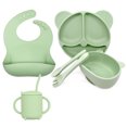 thumbnail image 1 of Juego de vajilla con cuenco adicional y plato de silicona para niños Bear, cuenco de silicona especial para bebés, suministros para madres e hijos, 1 of 1