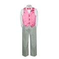 thumbnail image 2 of 4PC Shirt Gray Pants Vest & Bow tie Set Baby Boy Toddler Kid Formal Suit Sm-7, 2 of 3