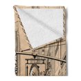 thumbnail image 2 of Jazz Music Soft Flannel Fleece Throw Blanket, Singer Double-Bass Player in a Street of New York Urban Lifestyle Image, Cozy Plush for Indoor and Outdoor Use, 50" x 60", Brown Beige, by Ambesonne, 2 of 5