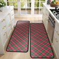 thumbnail image 4 of Kitchen Rugs Sets Of 2,Red and Green Checkerboard Checkered Pattern Anti Fatigue Kitchen Mat Rugs Non Slip Washable,Decorative Kitchen Floor Mats for Kitchen,Sink,Laundry,17"x47"+17"x47", 4 of 5