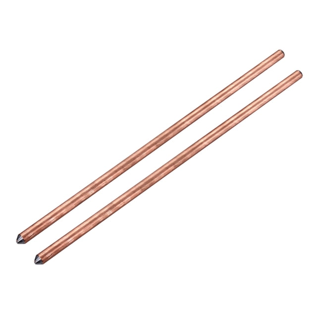 4ft Copper Grounding Rod - 3/5" Diameter for Electric Fences, Satellite Dishes, TV Aerial, Swimming Pool Ground Rods,Other Needs 2Pcs