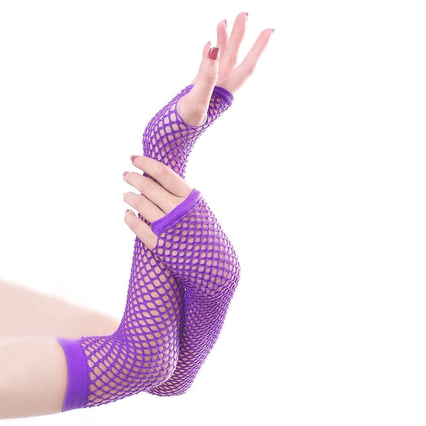 Guantes de red de pesca, guantes unisex, guantes largos, guantes punk, guantes de medio dedo, guantes sexys de discoteca