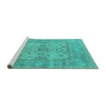 thumbnail image 2 of Ahgly Company Machine Washable Indoor Rectangle Oriental Turquoise Blue Industrial Area Rugs, 7' x 10', 2 of 4