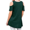 thumbnail image 3 of JustVH Women's Cold Shoulder Short Sleeve Casual Tunic Tops Loose Blouse Shirts, 3 of 3