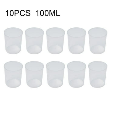 Bgsha 10 Pcs Gobelet Doseur de Médicaments Double Échelle en Plastique Transparent Clair 100ml