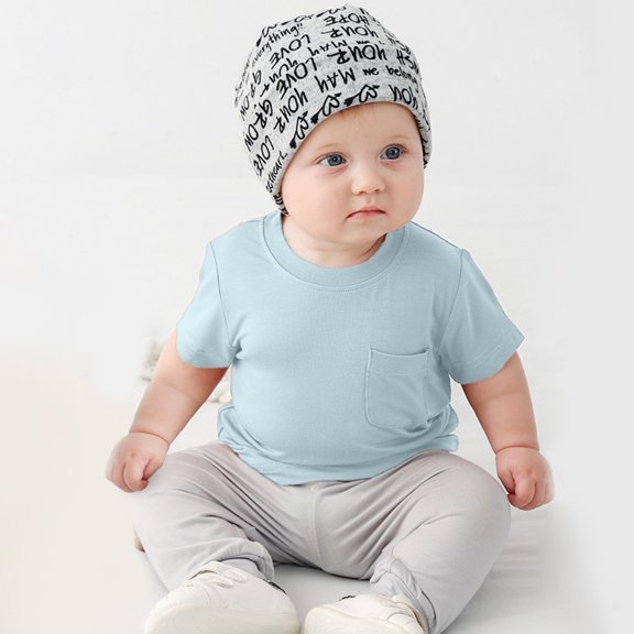 Summer Baby Thin Short‑Sleeve Tee, Pocket‑Design Infant Casual Shirt For Outdoor Stroll & Play